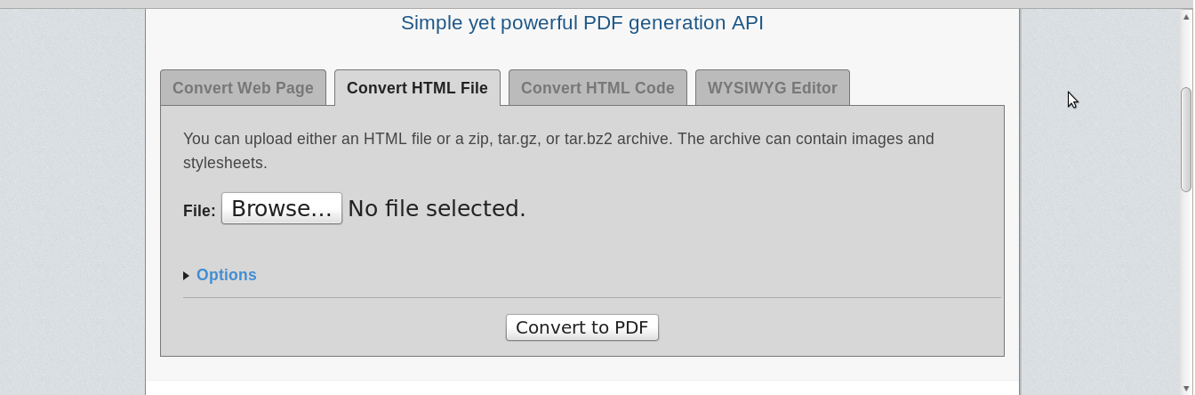 html convert to pdf