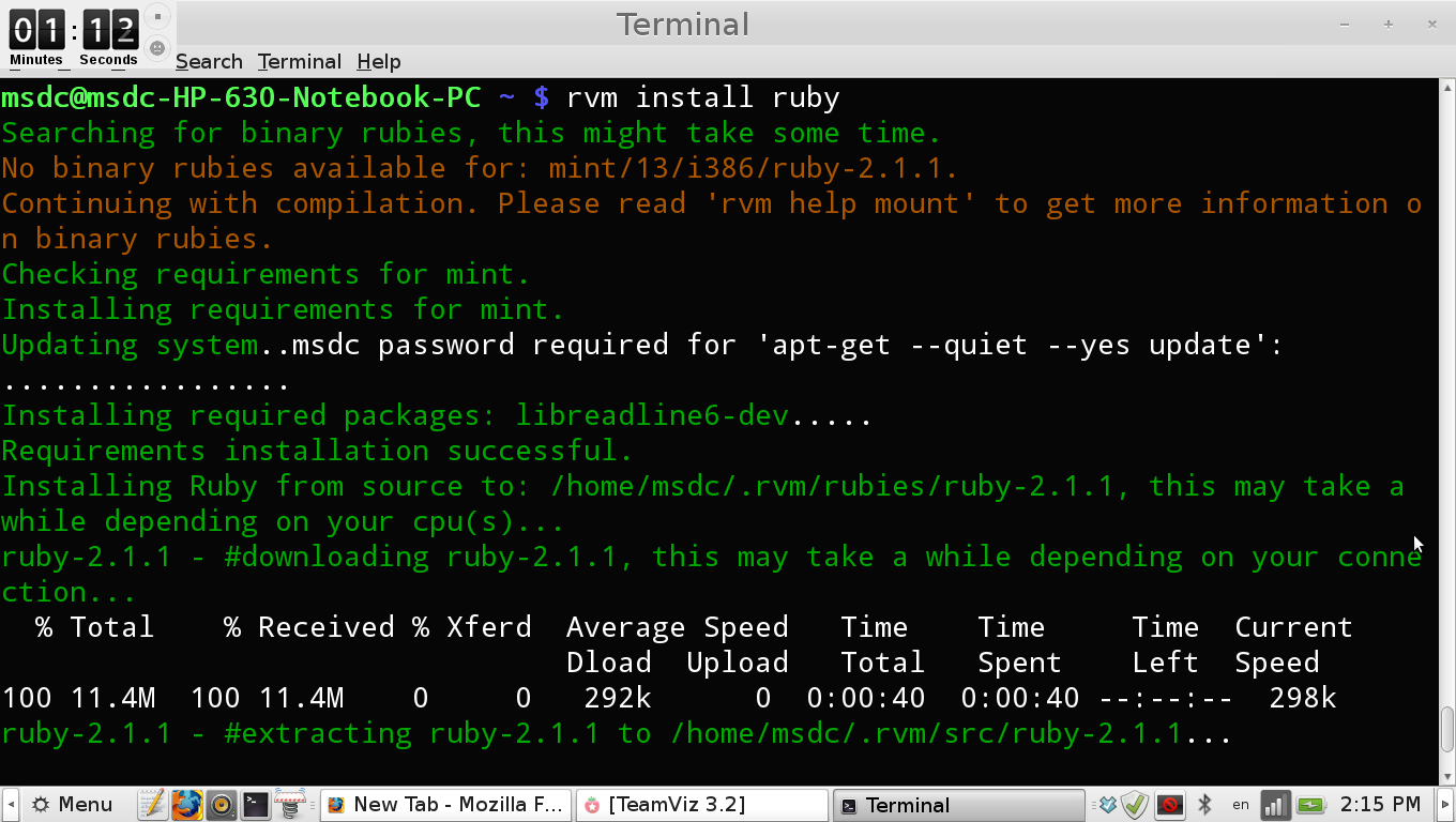 Installing Ruby and Rails on Linux step 3